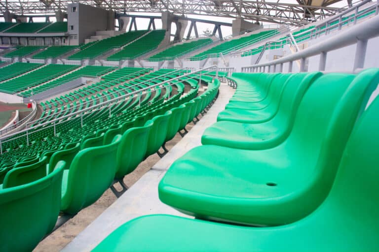 A close up of the seats at the Aviva stadium Dublin