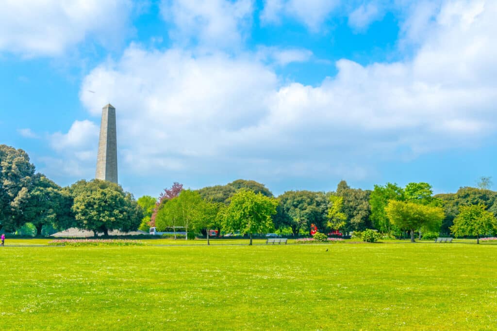 View of the Wellington Monument in Phoenix Park Dublin