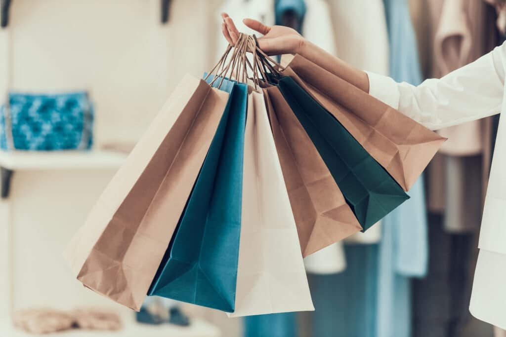 Woman holding shopping bags